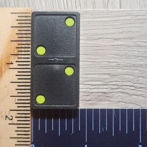 2:2 Vintage Whitman Replacement Domino Large Black Plastic Color Dots Dominoes